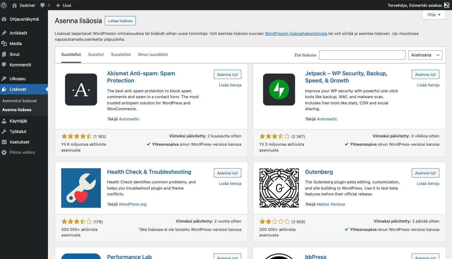 Lisää uusi lisäosa