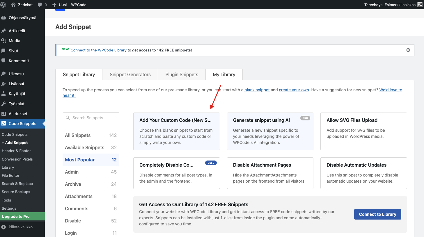 Add Your Custom Code