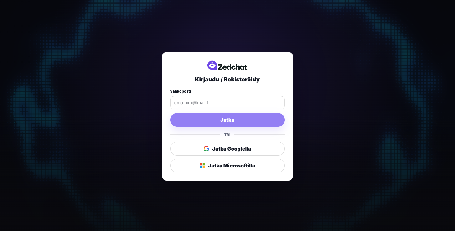 Kirjaudu tai rekisteröidy ZedChatiin